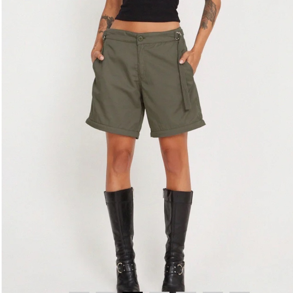 Motel Tansy Wide Leg Cargo Trouser In Stone Green M - Picture 9 of 9